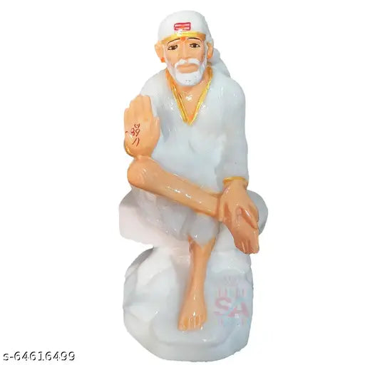 Poly resin Sai Amrut AShirwad Hand Saibaba, Indian handcrafted god idol for home or temple worship