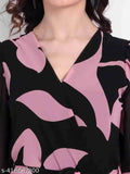 Georgette printed net jumpsuit for girls & women, trendy, glamorous, and fashionable. Long-sleeved, size S (36-28-48), made in India