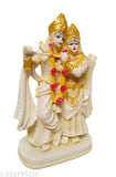 Antique finish, polyresin multicolor Lord Radha Krishna Love Couple Statue - Hindu decorative showpiece, 21cm high