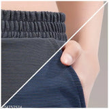 Women's striped polycotton track pants combo - dark grey & navy blue, comfortable lounge wear with side pockets and elastic waistband