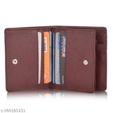Sisa Classic PU Leather Wallet, slim design with 2 compartments for ATM/Credit/Debit cards & ID. Brown wallet for men and women, perfect for daily use in India