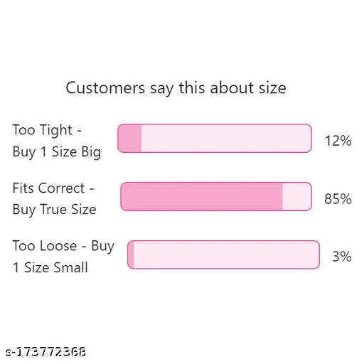 Customers say this about size: 'Too tight, buy 1 size bigger. 85% of customers are too loose