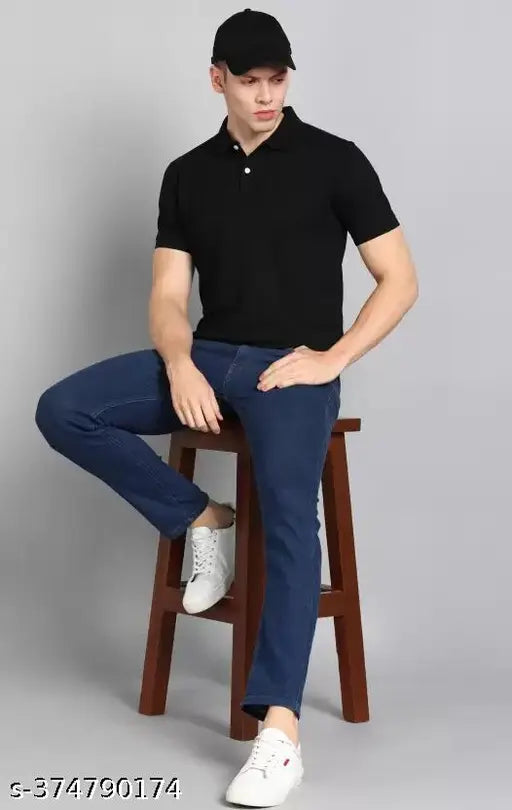 Men's cotton blend polo t-shirt, half sleeve, solid color - casual fashion for men, made in India