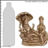 Brass metal Lakshmi-Vishnu Ji idol, 1.5" length, 1.5" height, 1.5" breadth. Traditional Indian deity statue for home puja altar, prayer room, or living space
