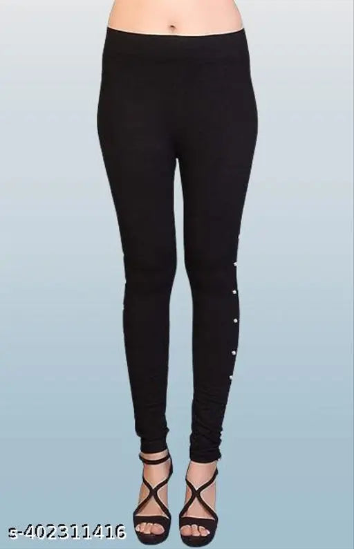 White linen self-design net leggings from India