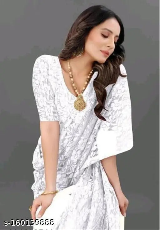 Embroidered Women's Rasal Net Saree with Separate Blouse - Lightweight partywear, dailywear, and weddingwear launching now