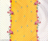 Yellow cotton-blend premium elastic fitted bedsheets with 2 pillow covers, double bed, 210 TC, floral print on display