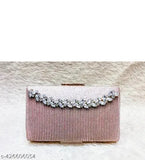 Pink sequined bridal clutch, handcrafted