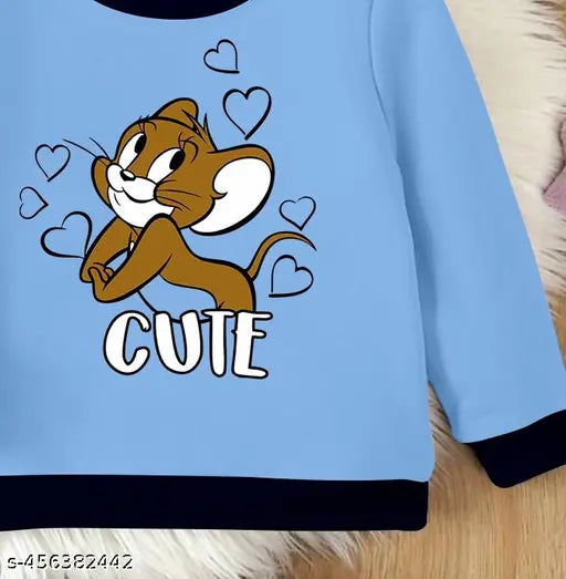 Stylish cotton kids sweatshirt for both boys and girls, printed net design, long sleeves, cozy winter wear (ages 2-11, sizes available)