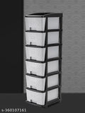 Six compartment storage organizer for store clothes, grey