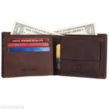 Hide Like RFID protected, genuine leather men's wallet with textured pattern and 2 compartments. Classic accessory crafted from top-grain buffalo leather, hand-stitched for longevity. Free size (11cm x 9cm)