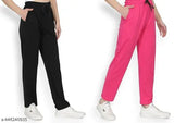 Fashionable red sweatpants, stylish black joggers with white sneakers" # combine two products in a single alt text