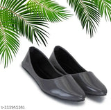 Grey patent leather ballerinas - comfortable women's & girls' flats with closed back, suitable for all-day wear