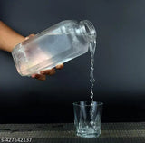 Clear French Square Bottle Set Of 2 (1000ml), leak-proof, for home juicing and smoothies