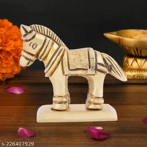 Brass rearing horse statue, premium quality home decor item, elegant accent for living spaces