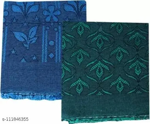 NISSI poly-cotton single size blankets, machine washable (pack of 2), abstract print design, 55" x 88", Indian origin