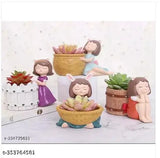 Attractive resin circular planters set of 4, perfect for indoor gardening or home decor