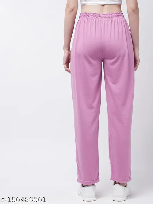 Pink cotton women's sweatpants