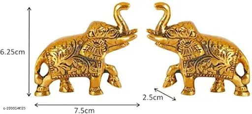 Metal elephant pair set for home, temple, office & gifting, symbolizing happiness and prosperity