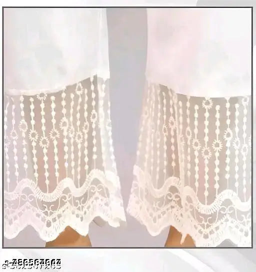 Viscose Rayon, fashionable casual palazzo in white, comfortable & soft everyday wear for women