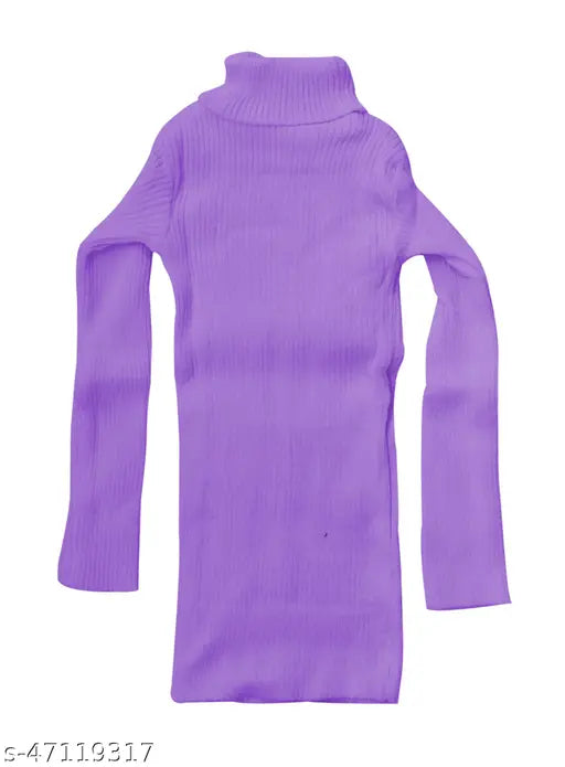 Woolen high neck skivvy sweater pack of 2 for winter, warm and comfortable girls' full sleeves sweater by IndiStar