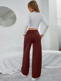Dark brown cotton blend straight fit joggers, perfect for casual wear