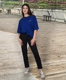 Black stretchable denim slim fit jeans high waisted boyleg classic blue jeans