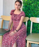 Trendy poly crepe kurti, printed combo on Indian woman, short sleeves, S-XL