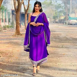 Georgette embroidery dupatta set, sleeveless kurti with bottom wear - versatile elegance for every occasion, India-made