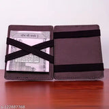 Faux leather slim card holder, stores 4 cards & cash, RFID blocking, perfect for men's fashion, vegan wallet