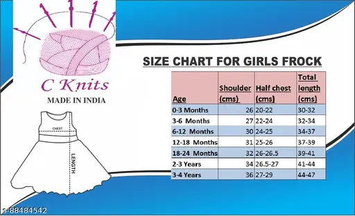 Grey and coral C Knits flowered frock, size chart for girls frock