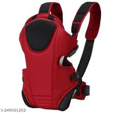 kidsify Adjustable Baby Bag (Red, front carry facing out), comfortable cotton carrier for 3-1mo babies, ergonomic design for active parents