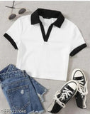 Classy cotton short-sleeve women's tunics, solid color style from India