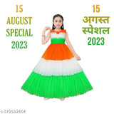 Tricolor net dress for baby girl, Independence Day special design in tri-colors