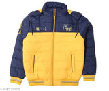 Winter jacket, Indian Fort brand, yellow and navy blue, zip closure