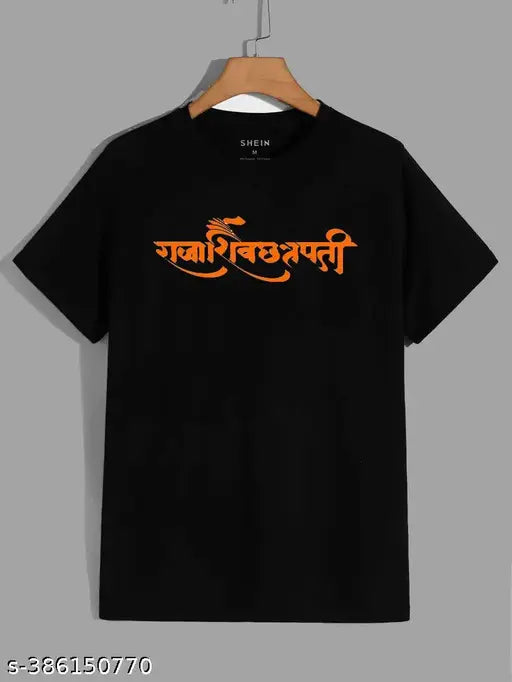 Blue 100% cotton Chattrapati Shivaji Maharaj Regular T-shirt, anime Devta graphic print