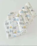 100 Cotton Muslin Swaddle - White with clouds and trucks, soft baby swaddle.