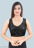 Rainbow colorblocked chiffon saree with velvet separate blouse, Indian fashion accessory
