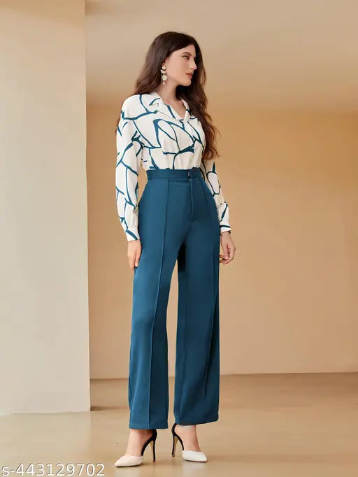 Classic sensational women's long sleeve top and bottom, Indian-made fashionable outfit for women