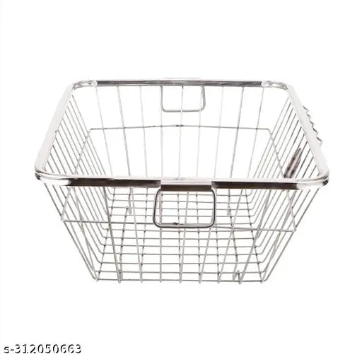 Stainless steel dish drainer basket with plastic basket liner for kitchen, dishwasher safe, organizer, L57W42H23Cm