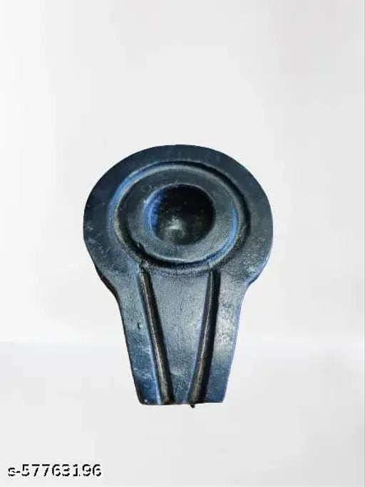A black Idol figurine with a round head and raised arms, standing on a Narmada base