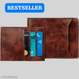 Brown genuine leather formal wallet, 8 card slots by ALSAFAR for evening/party events