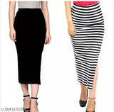Solid polyester long side-cut skirt combo in sizes 26, 28, 30 - Indian fashion wear