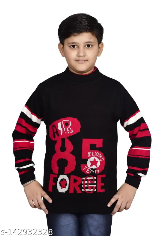 Boys wool full sleeve round neck printed sweater by CHRISTYS COLLECTION, warm & soft for kids