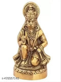 Brass Hanuman religious idol figurine, intricately detailed, originating from India