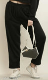 Women's classic fit pyjamas, black with white trim in regular and plus sizes