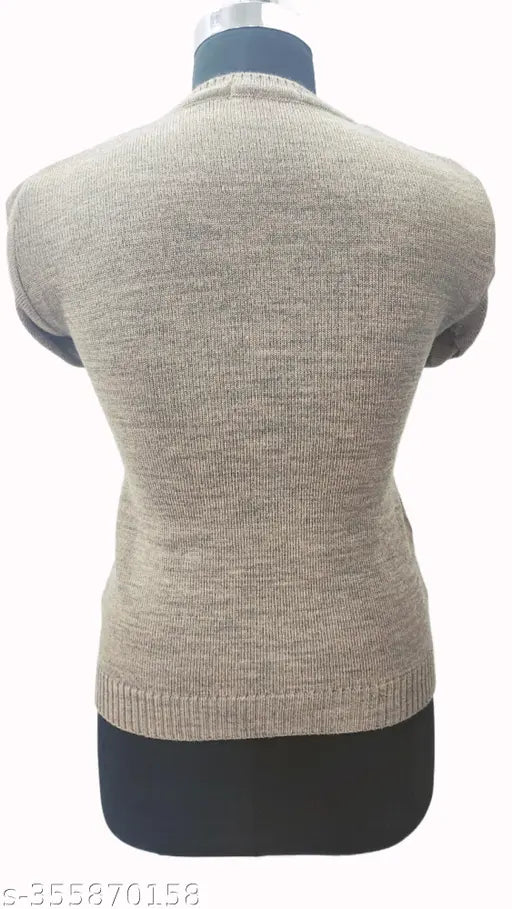 Woolen top in rainbow yarn, elegant and contemporary self-design. Soft, cozy, and warm, perfect for colder seasons. Suitable for casual and semi-formal occasions. Free size (36" bust, 25" length). Limited edition from Indian manufacturer