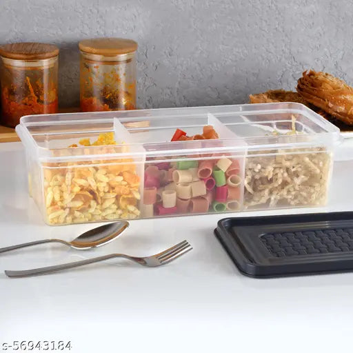 Clear plastic fridge storage containers with lids, stackable, set of 8, 1800 ml, suitable for storing meat and fruits