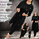 Trendy retro polyester women's sleeveless set, maroon with pants and shrug, comfortable fit, Indian-made