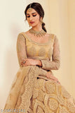 Indian Patlani Chain Cording Lehenga Choli with Zari work, embroidered net top and dupatta semi-stitched, free size (waist 44in, length 44in)